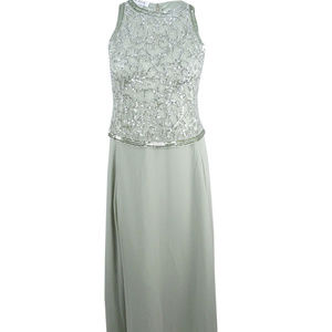 Jkara Women's Sleeveless A-line Beaded gown